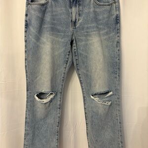 CAbi light washed distressed jeans 100% boyfriend women’s size‎ 12